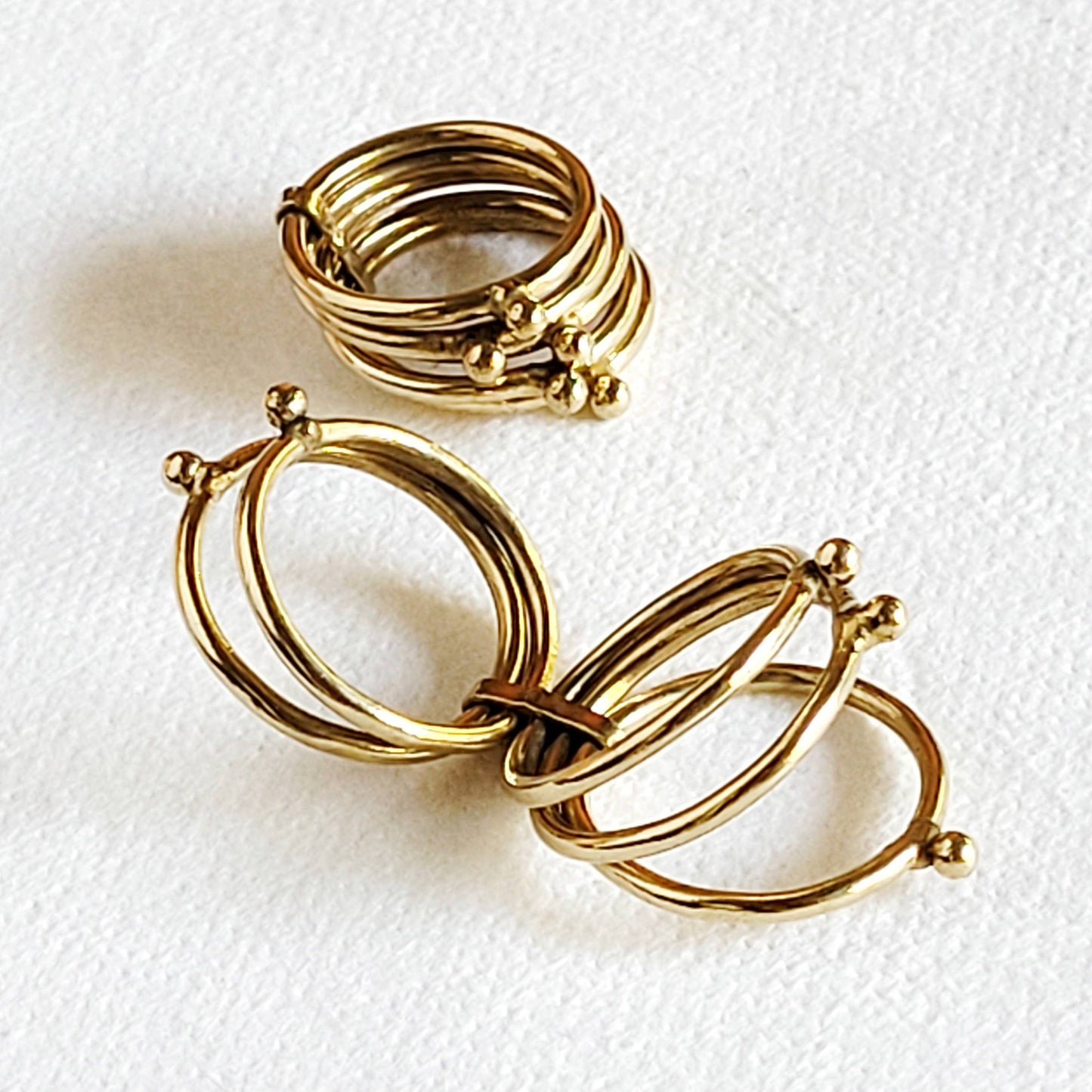 Brass stacking spinning handmade band ring