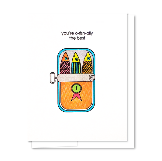 Sardines - Letterpress Everyday Card