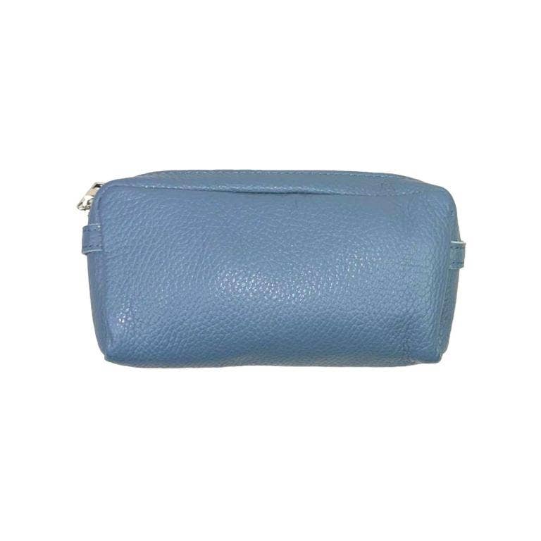 Women's High Quality Zippered Leather Toiletry Bag on Sale