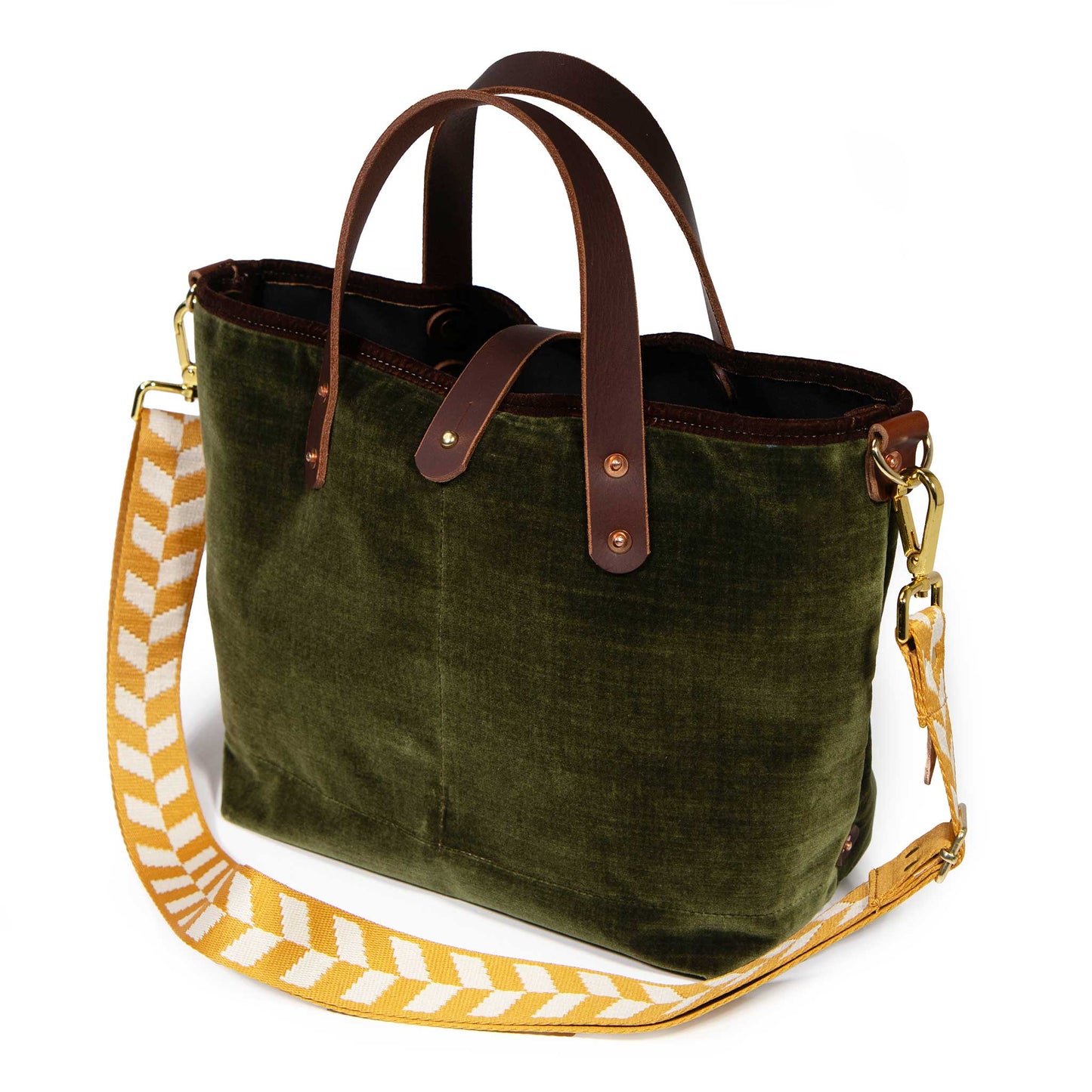 Luxe Velvet Mini Tote-Dark Olive