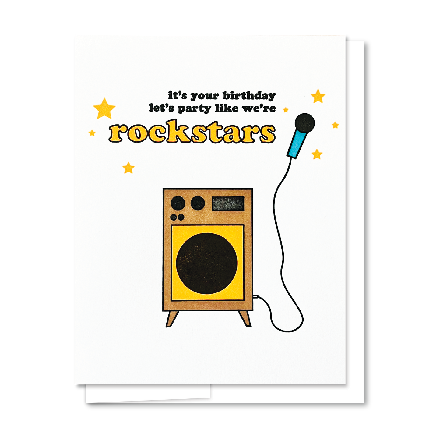 Karaoke Birthday - Letterpress Greeting Card