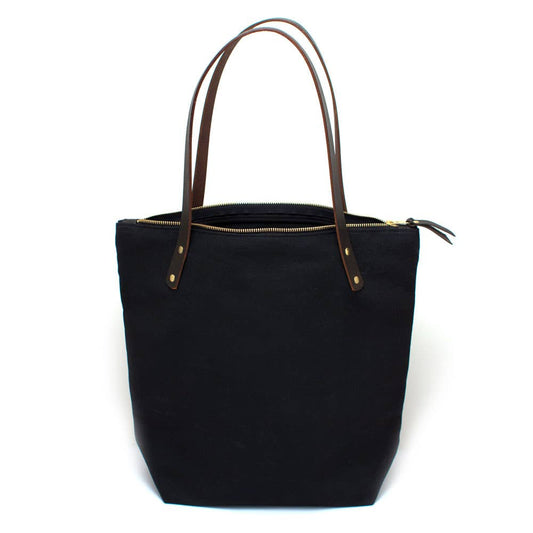 Black Waxed Canvas Portfolio Tote