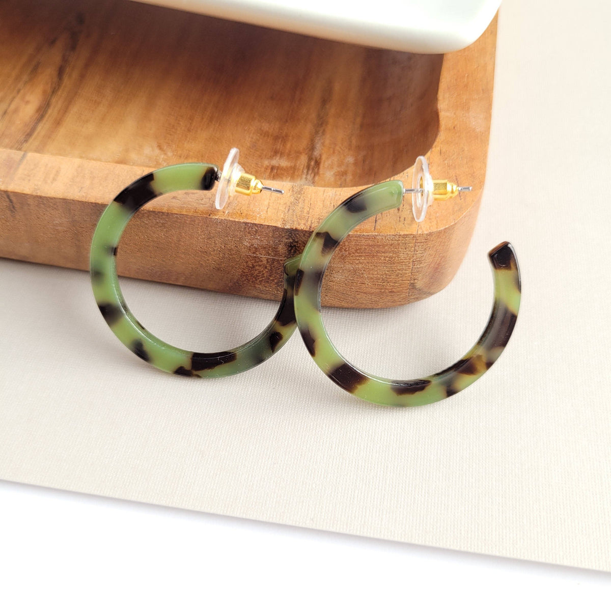 Camy Hoops - Olive Tortoise // Jewelry, Earrings, Fall