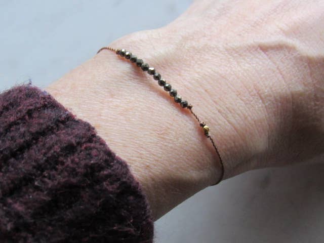 Pyrite and Gold Bracelet- Good Luck