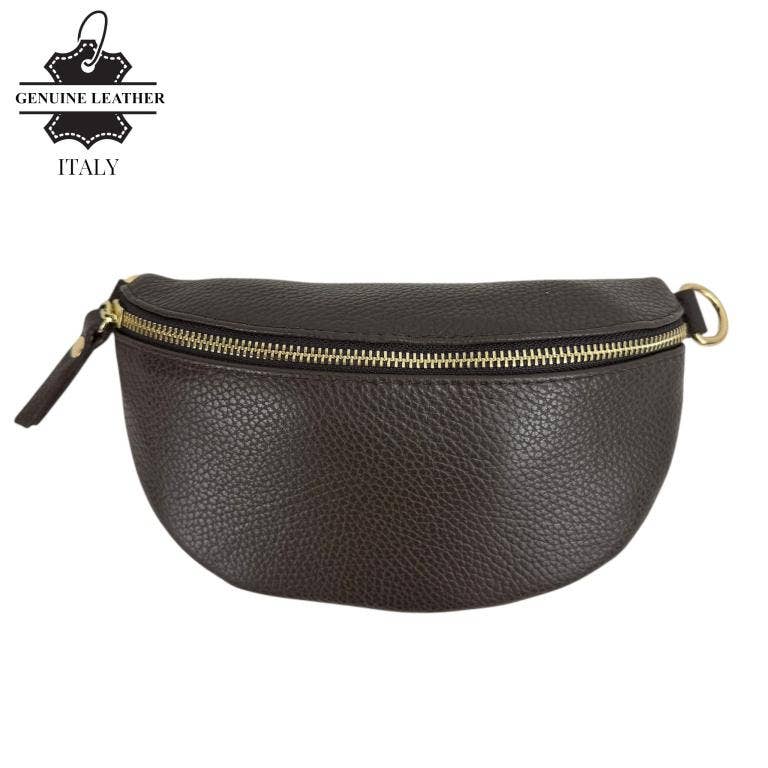 Italian Mini Leather Crossbody Waist Bag