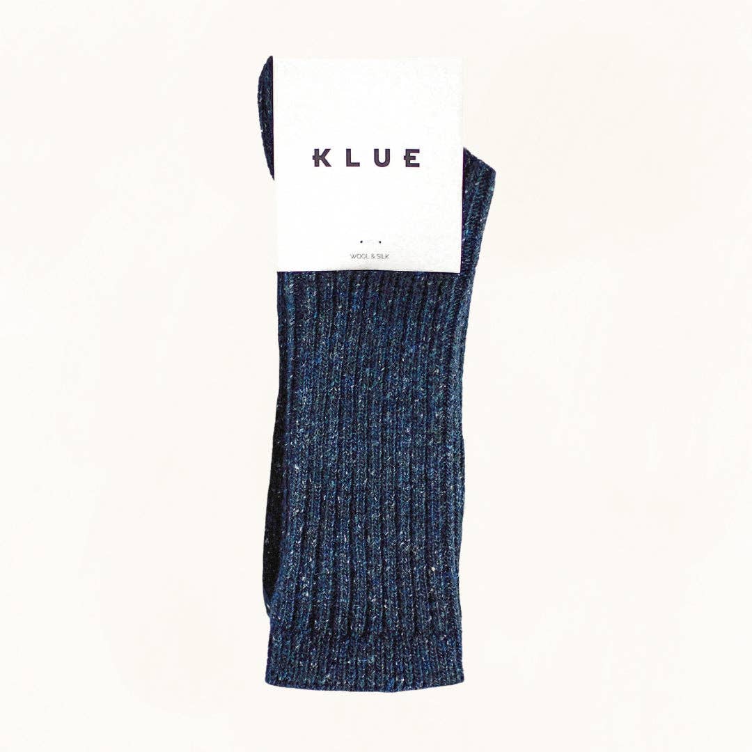 KLUE Silk and Wool DUST STAR socks | Navy