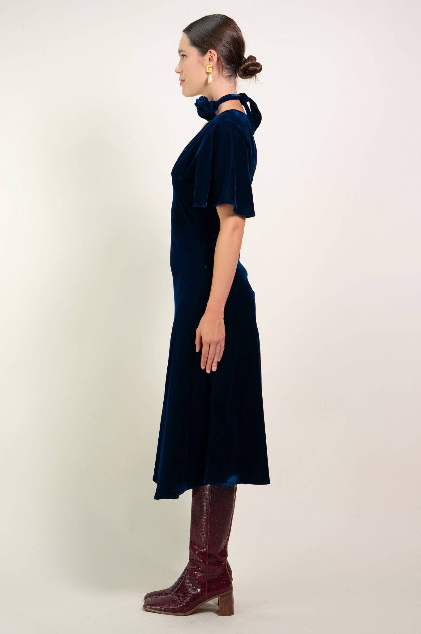 Blue Velvet Anais Dress