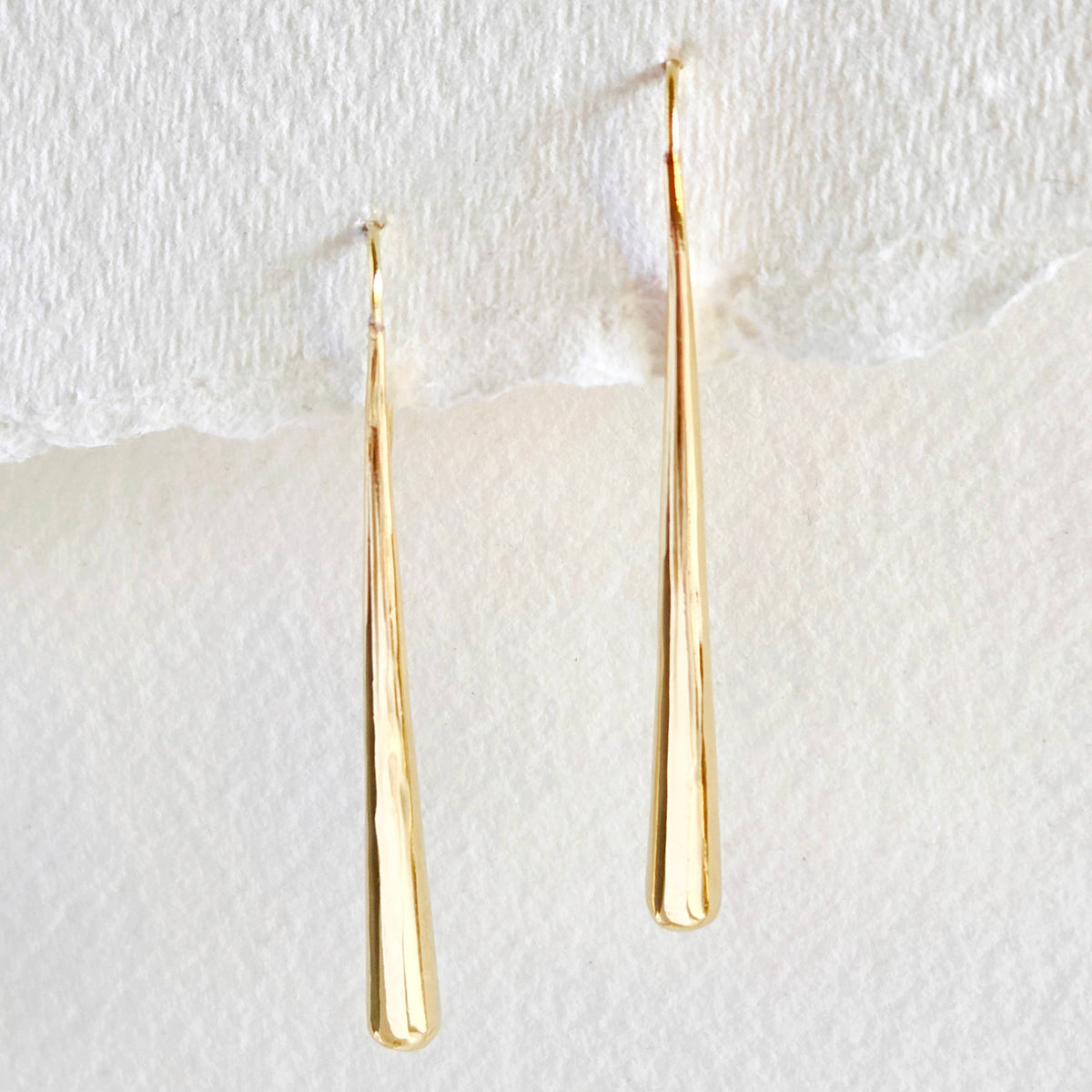 Brass drip earrings molten brass collection