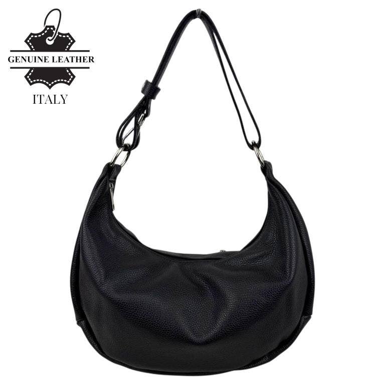 Italian Leather Crescent Design Shoulder Bag 58038