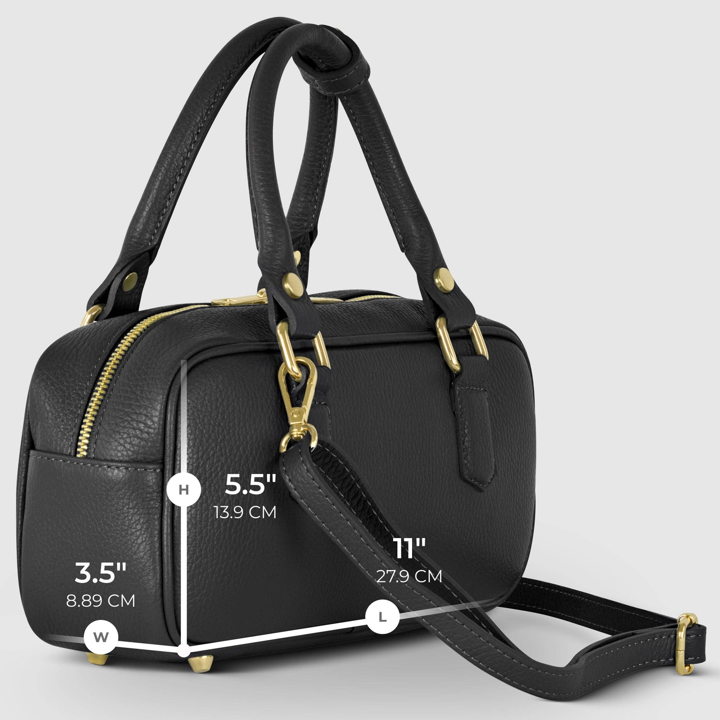 Italian Genuine Calf Leather Top-Handle Bag