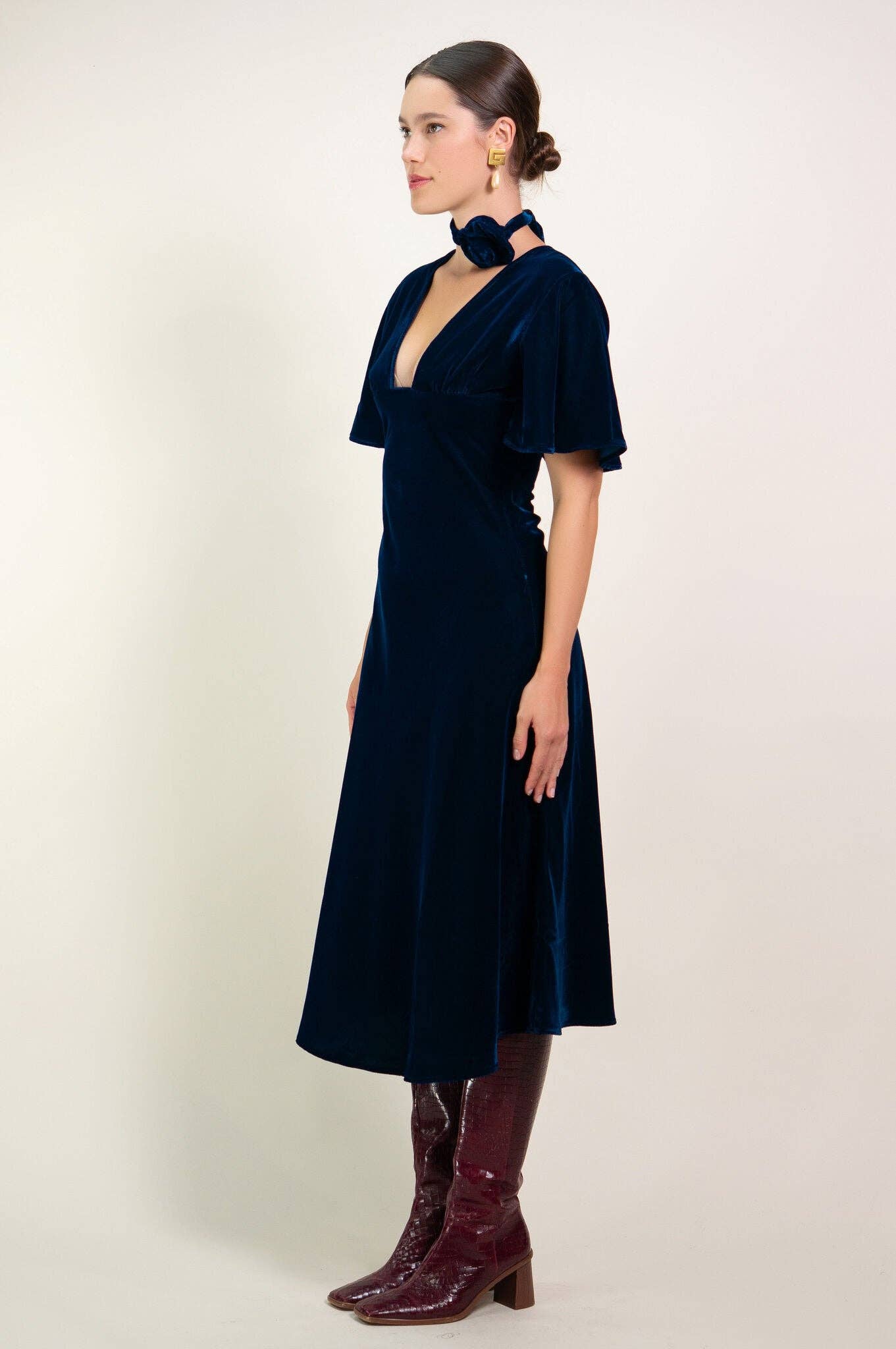 Blue Velvet Anais Dress
