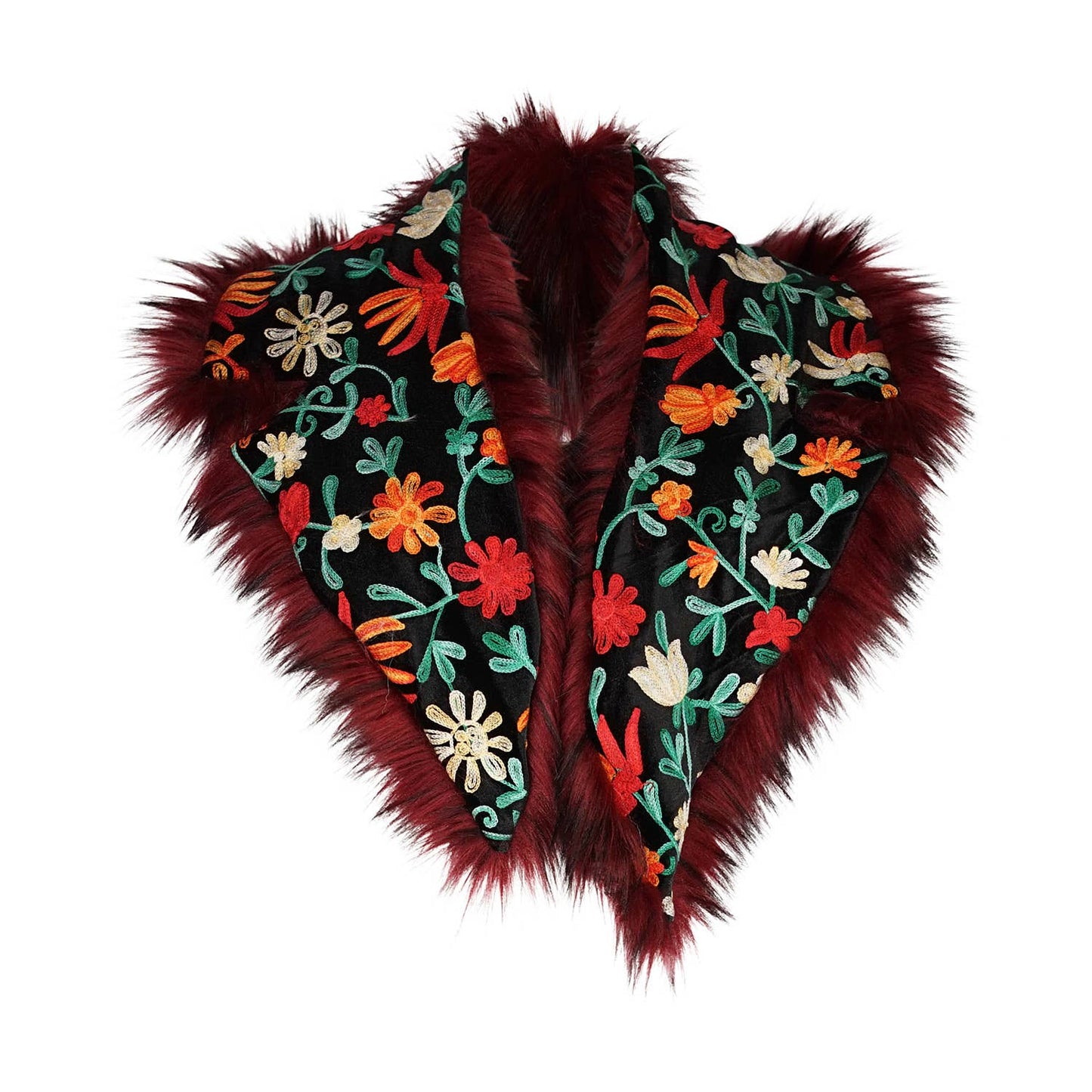 Oxblood Faux Fur Collar