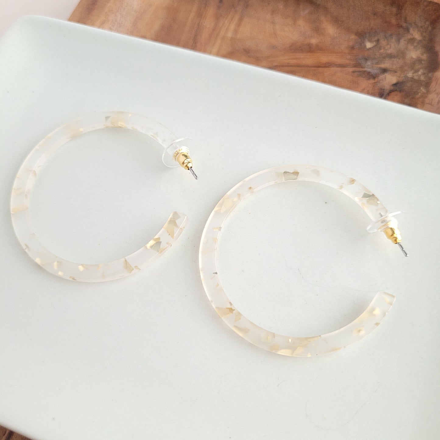 Cameron Hoops - Gold Flake // Jewelry, Earrings, Holiday