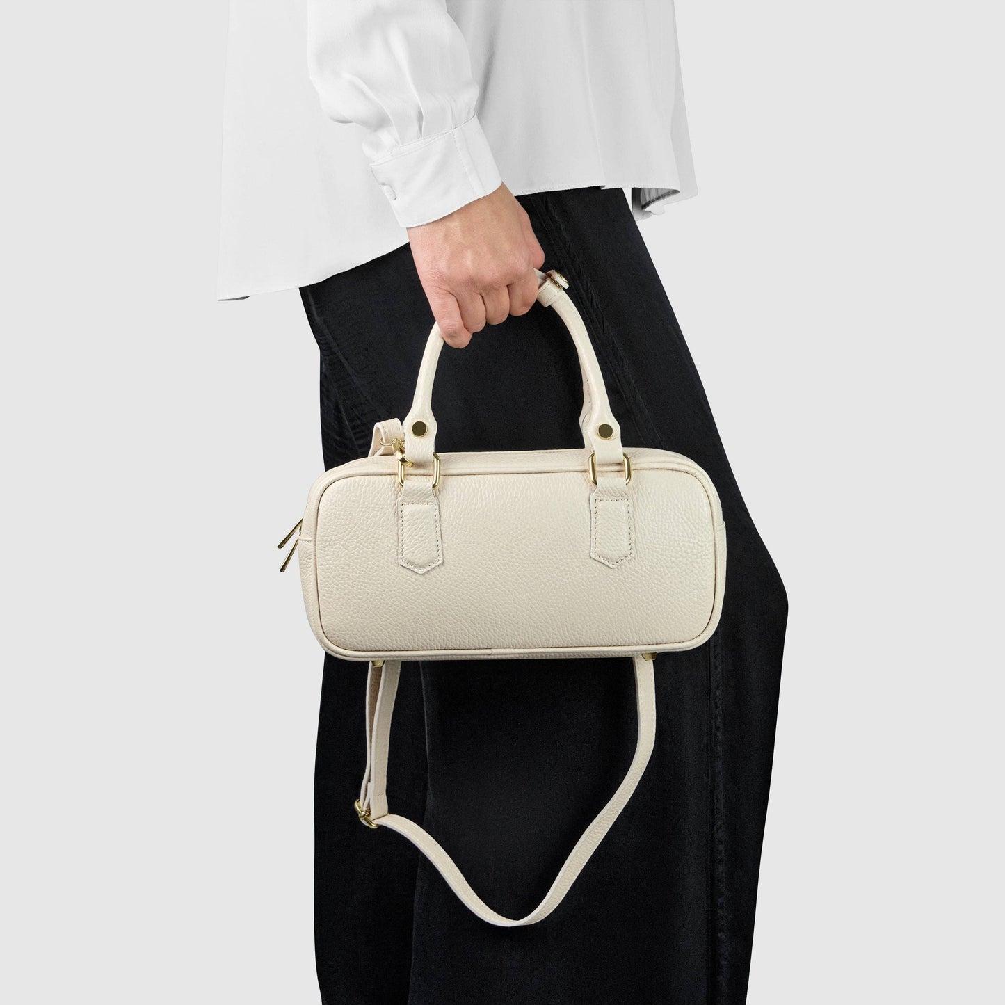 Italian Genuine Calf Leather Top-Handle Bag