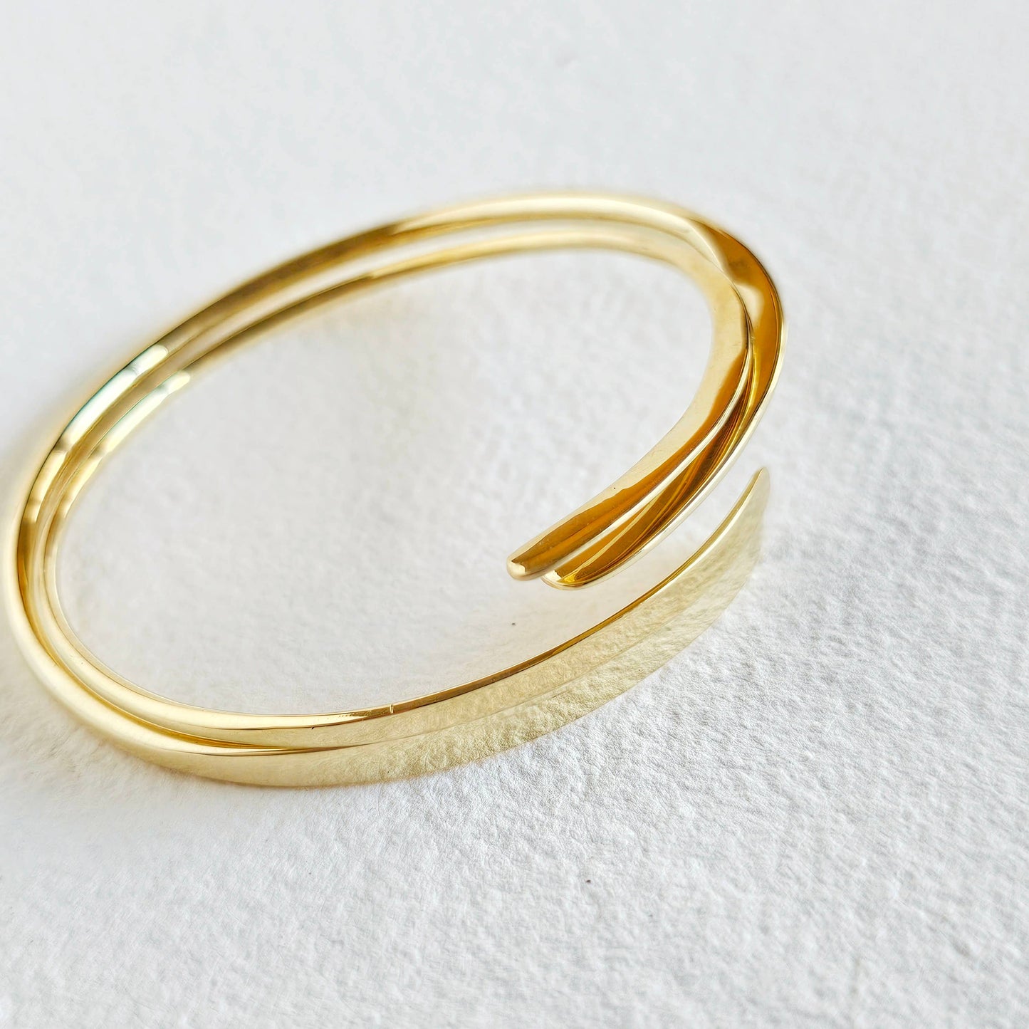 Brass Simple Wire Bangle Bracelet Flat Ends 2 styles