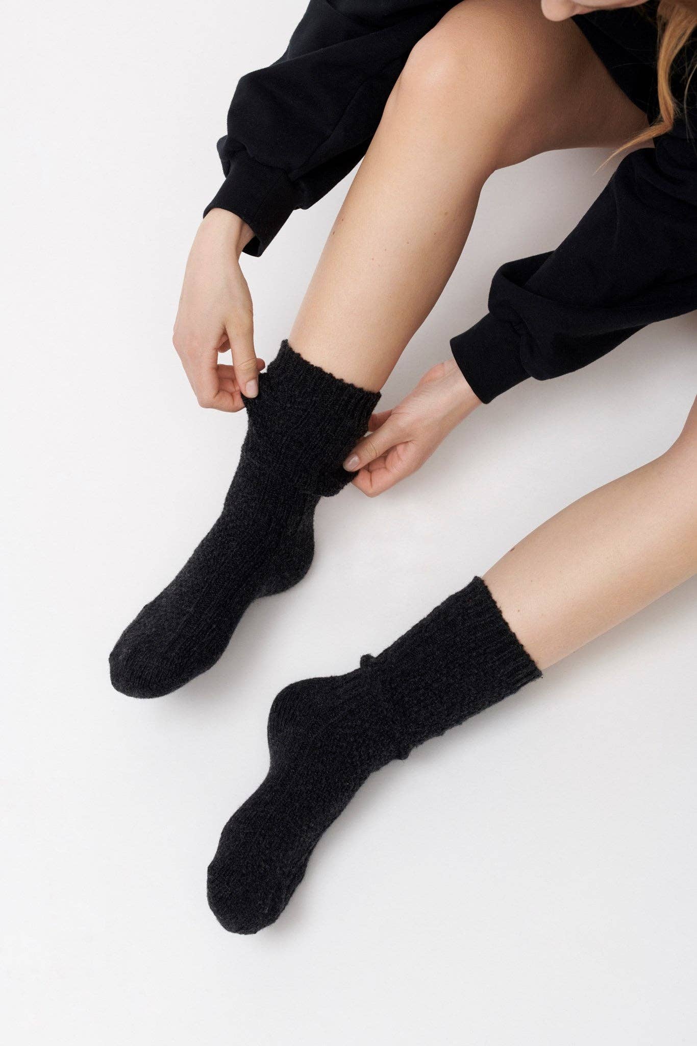 Winter socks - charcoal melange