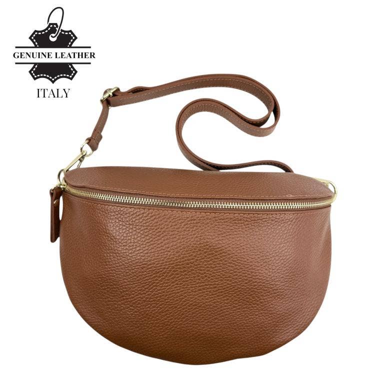 Large Italian Leather Crossbody/Waist Bag