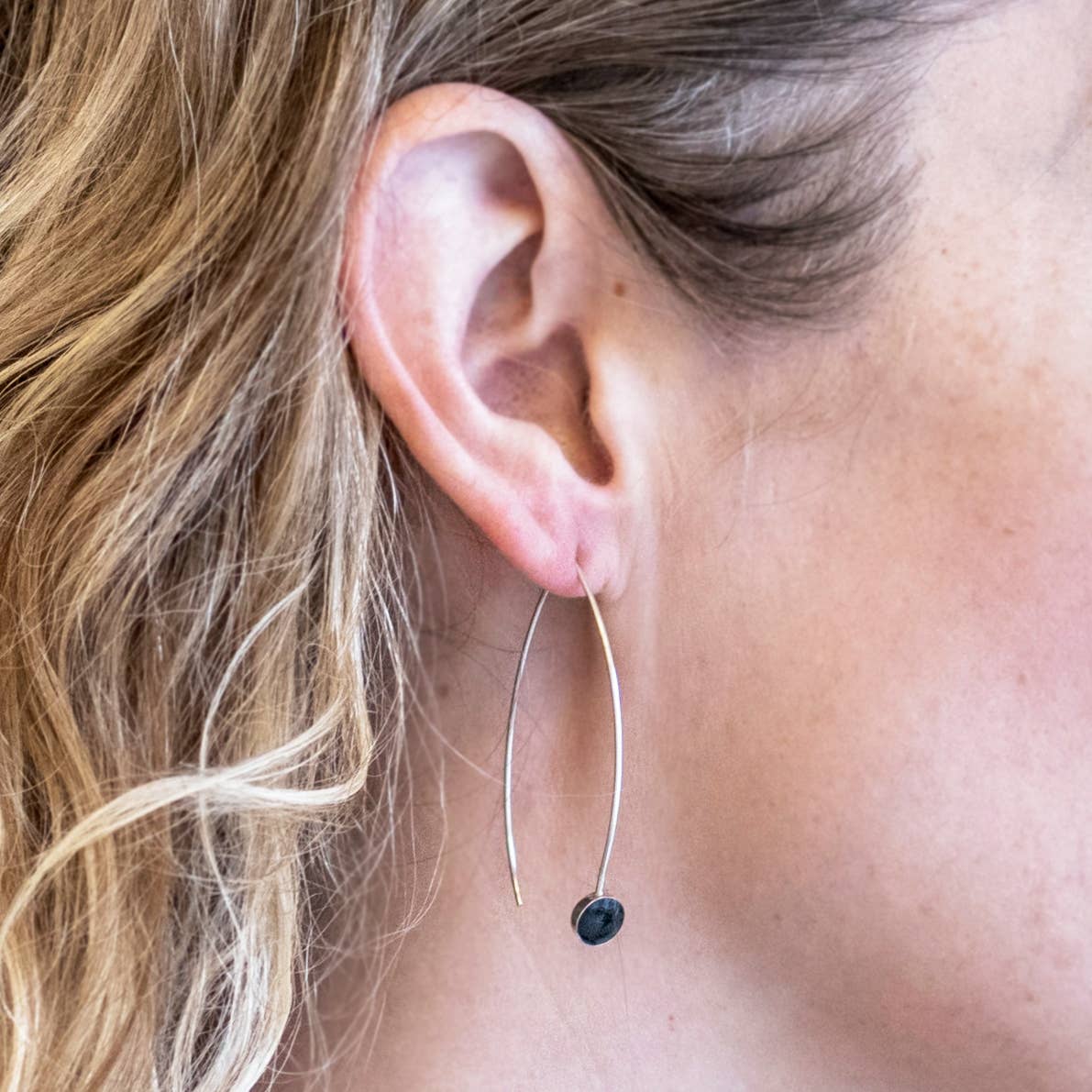 Onyx Marquise Hoops
