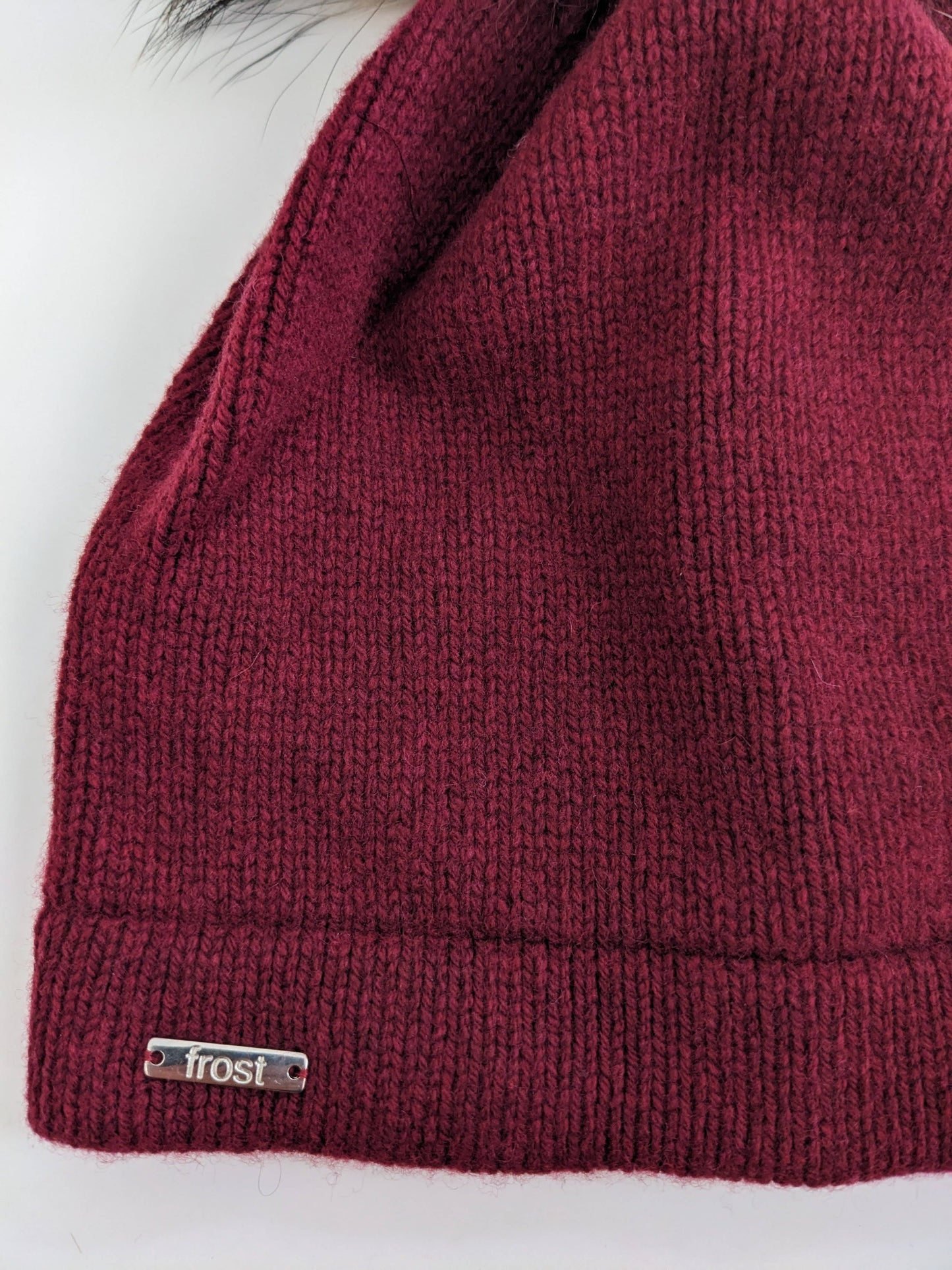 50% Cashmere 50% Merino Knitted Hat, Detachable Fur Pompom