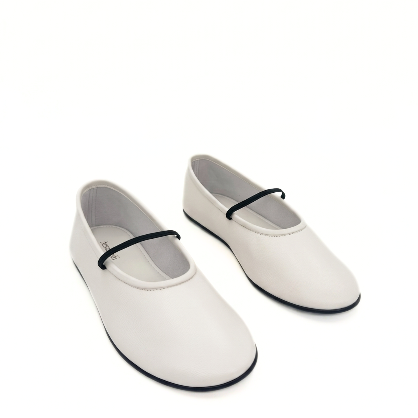 Amber White Elastic Mary Janes