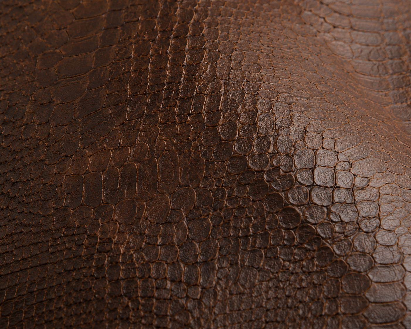 LOLA – Italian Python-Embossed Leather Bag – Brown