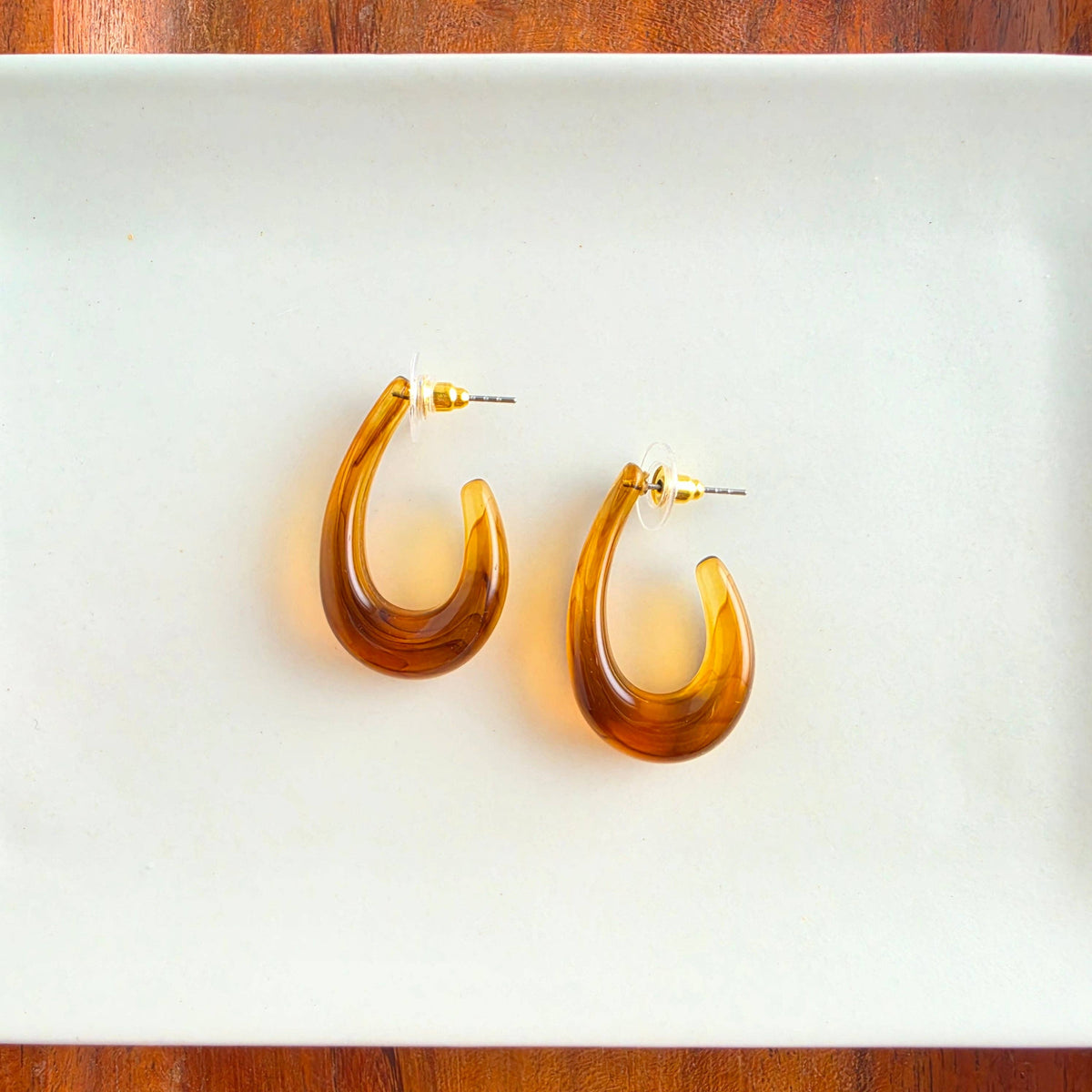 Julie Hoops - Amber // Fall, Resin, Jewelry, Earrings
