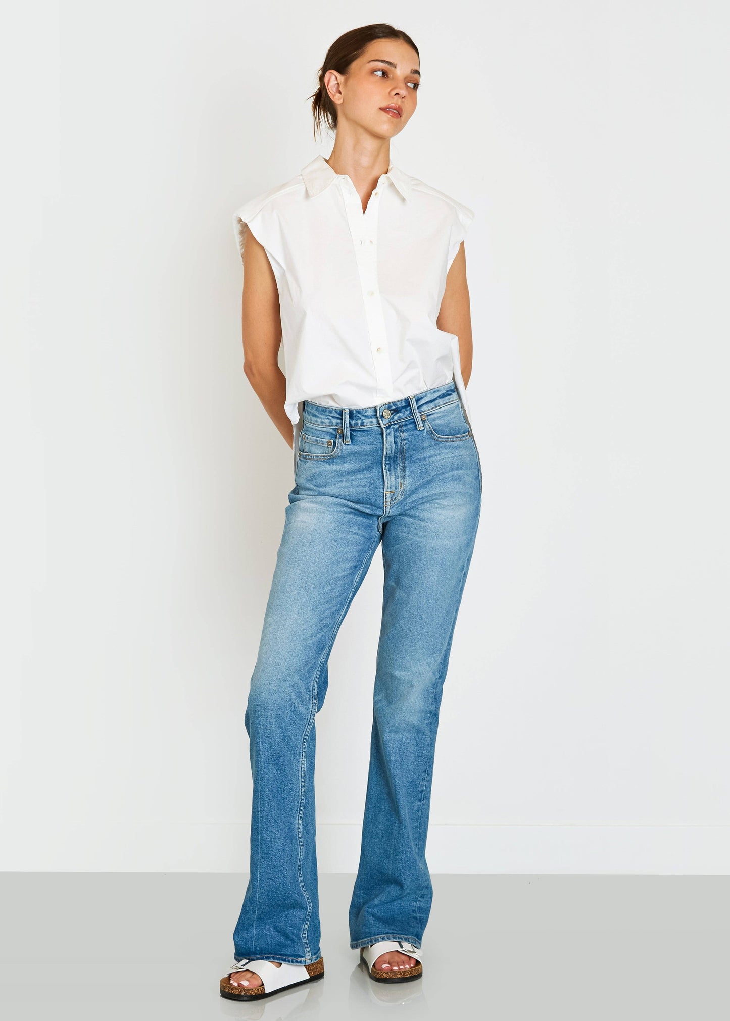 Celine High Rise Bootcut Jeans - Gretna Wash