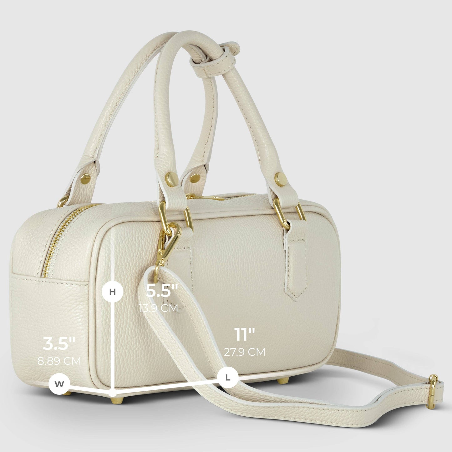 Italian Genuine Calf Leather Top-Handle Bag