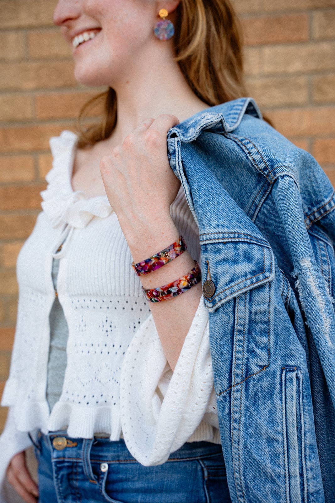 Brynn Bracelet - Jewel Stained Glass - Small // Cuff Bangle