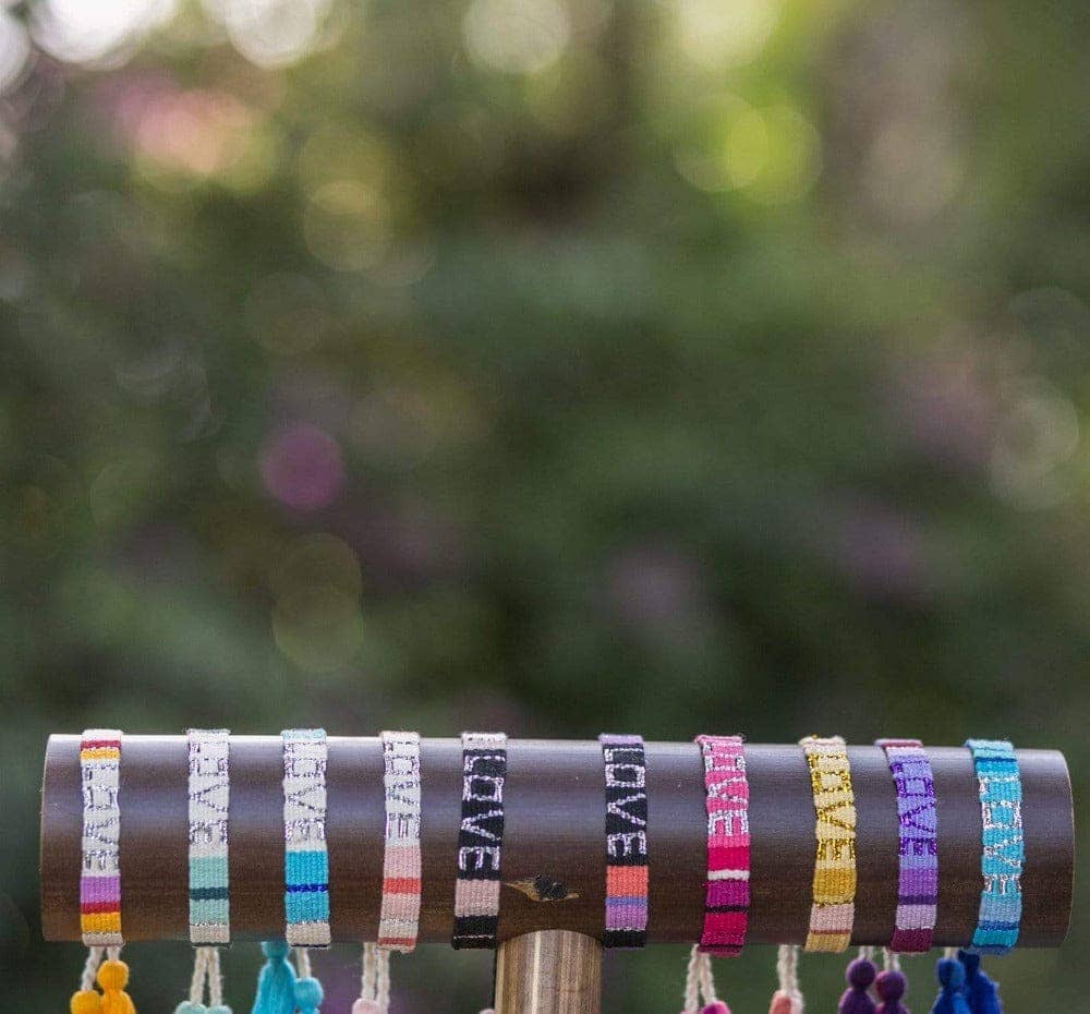 ATITLAN LOVE BRACELET - WHITE, PEACH & ORANGE
