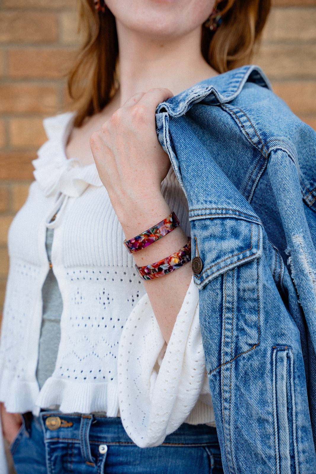 Brynn Bracelet - Jewel Stained Glass - Small // Cuff Bangle