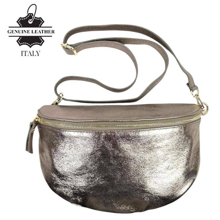 Large Italian Leather Crossbody/Waist Bag