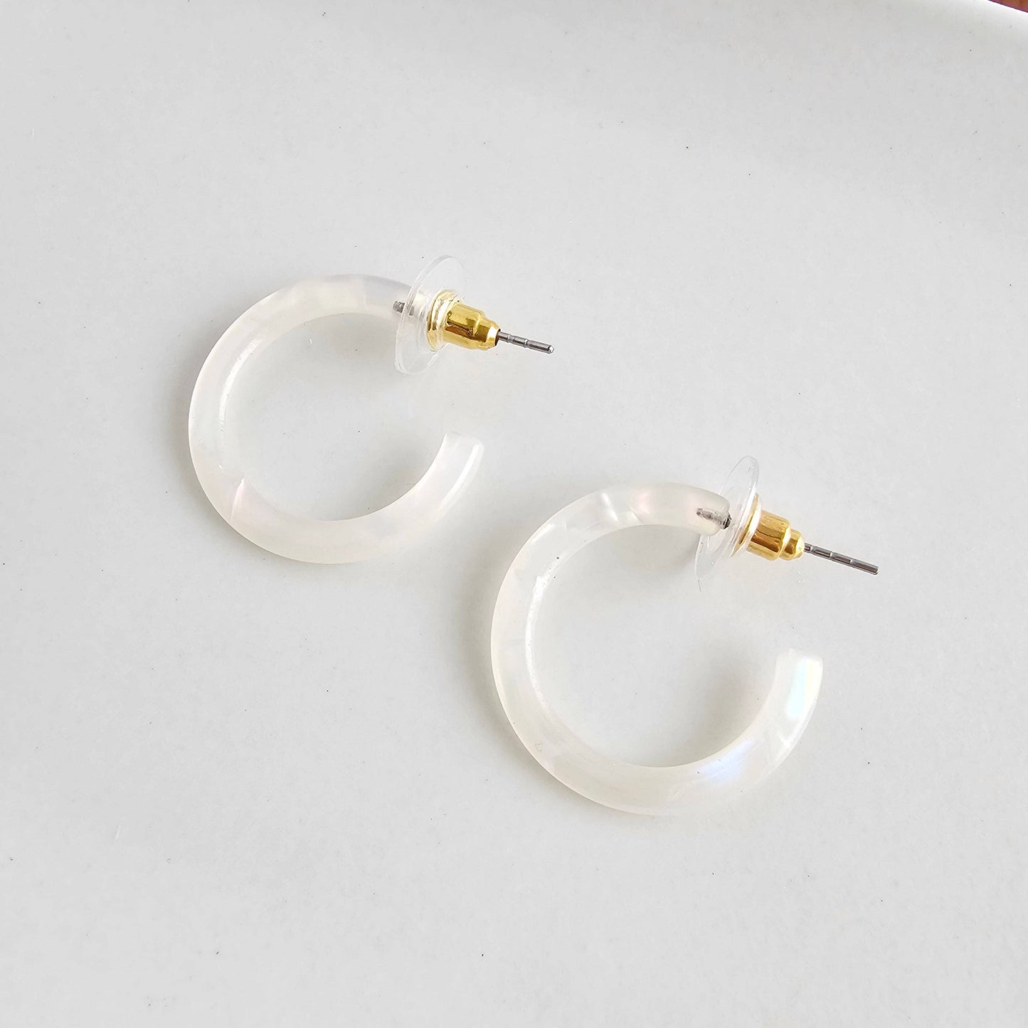 Cam Mini Hoops - Opalite // Spring Jewelry, Earrings
