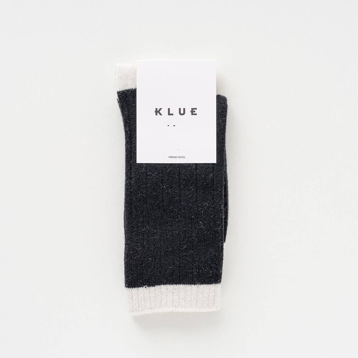 KLUE Merino Wool socks with Bands | Black and white