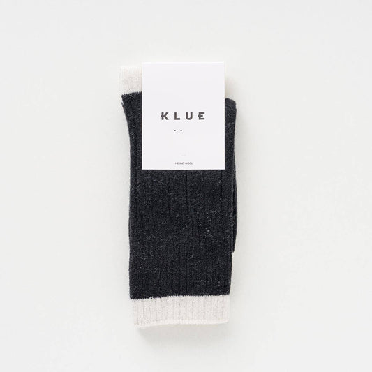 KLUE Merino Wool socks with Bands | Black and white