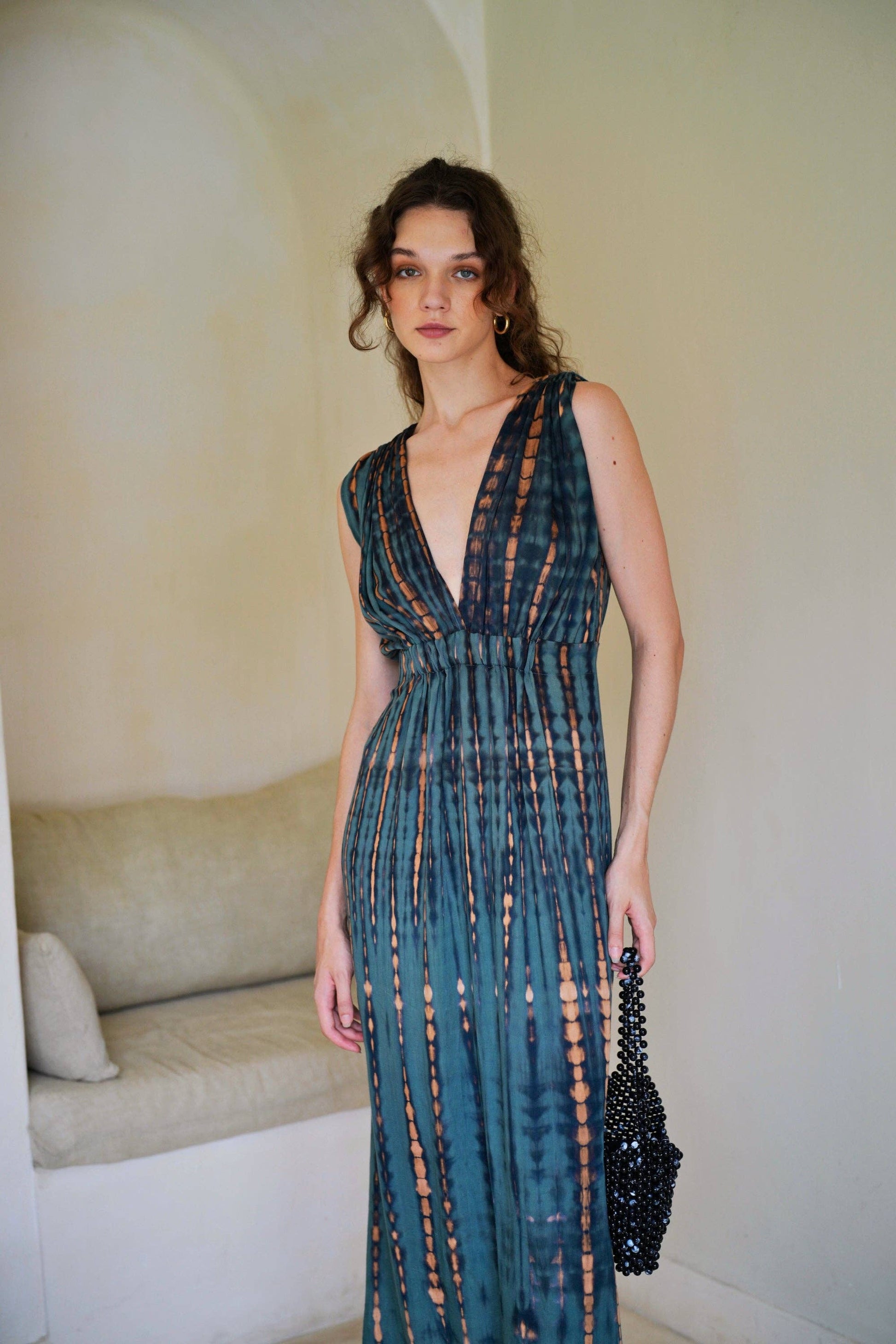 PINK HALEY Clara Maxi Slip Dress in Blue at Nordstrom