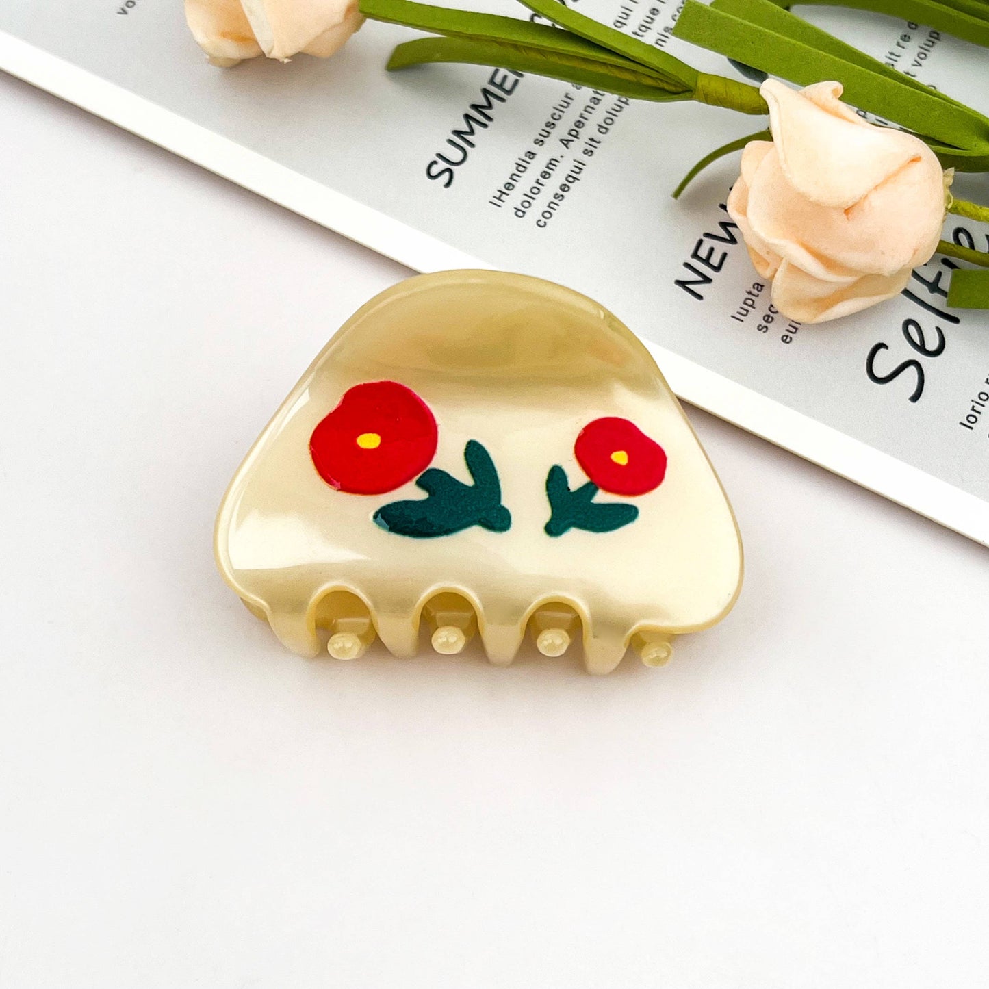 Petite Cherry Acetate Hair Claw Clip-Summer gift