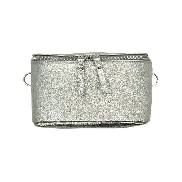 Italian Leather Metallic Crossbody/Waist Bag