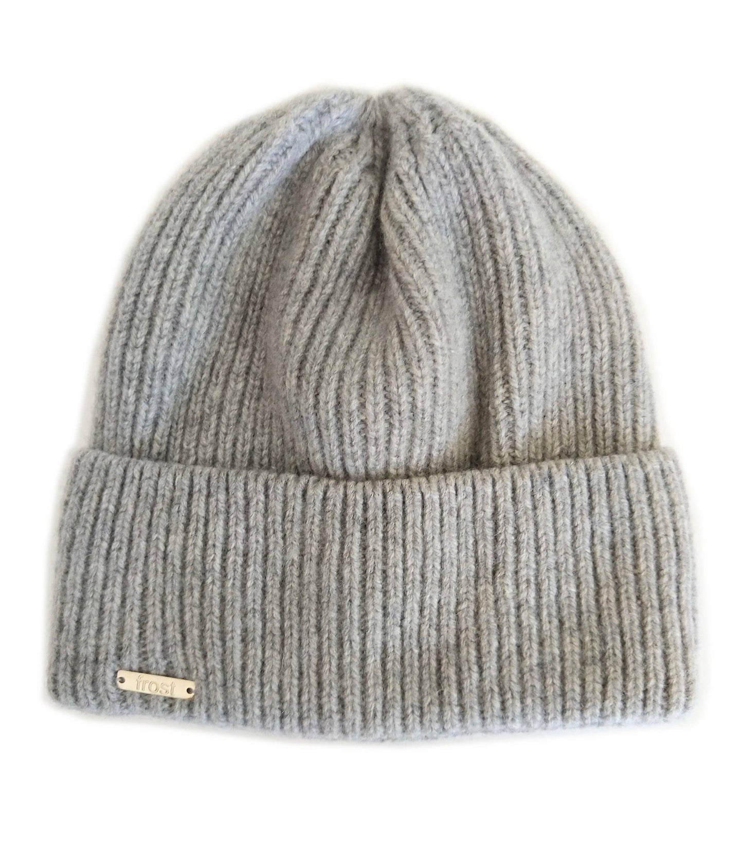 Cashmere Merino Knitted Beanie Rolled Cuff Snug Fit Hat