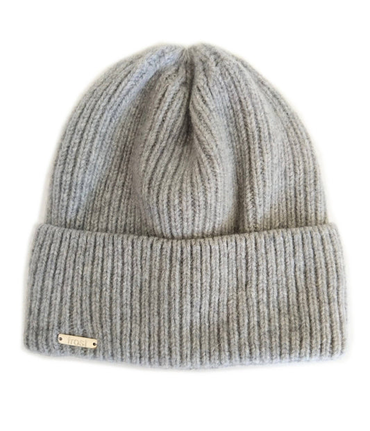 Cashmere Merino Knitted Beanie Rolled Cuff Snug Fit Hat