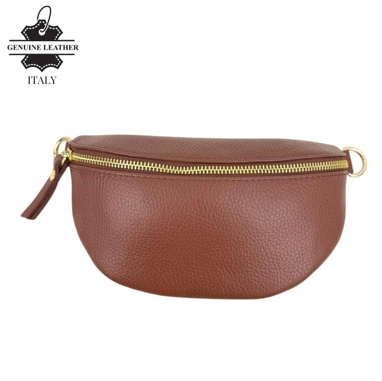 Italian Mini Leather Crossbody Waist Bag