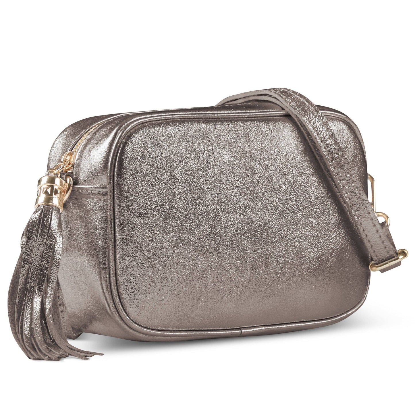 Italian Genuine Metallic Suede Crossbody Bag 231302
