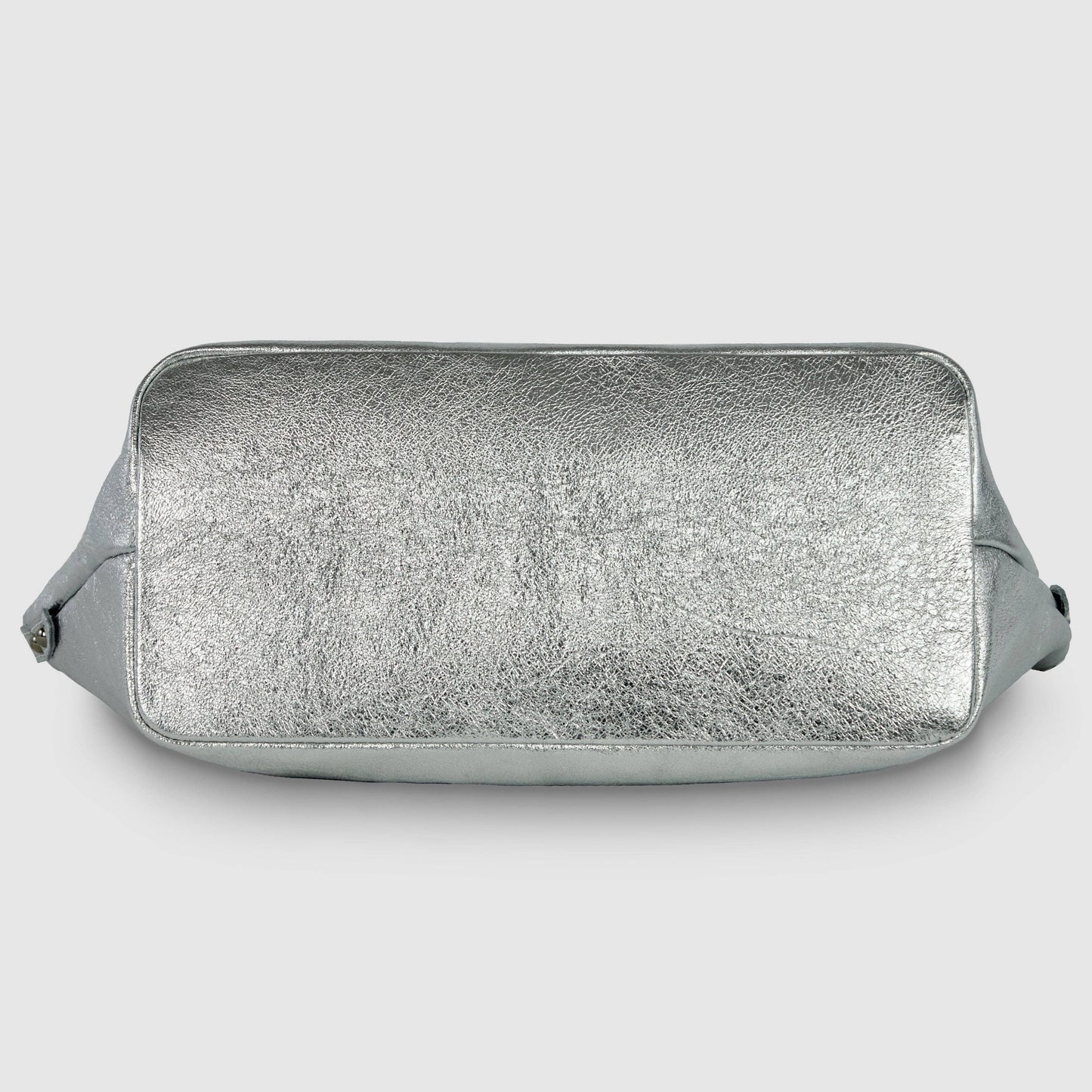 Italian Genuine Metallic Suede Top-Handle Bag 112334