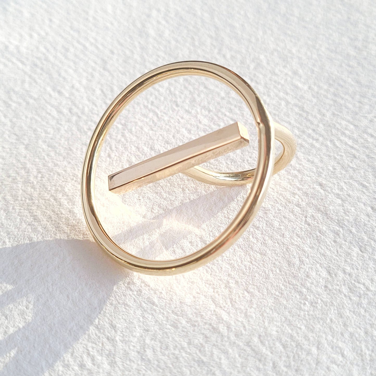 Brass bold designer bar ring handcrafted Bisjoux #BX08