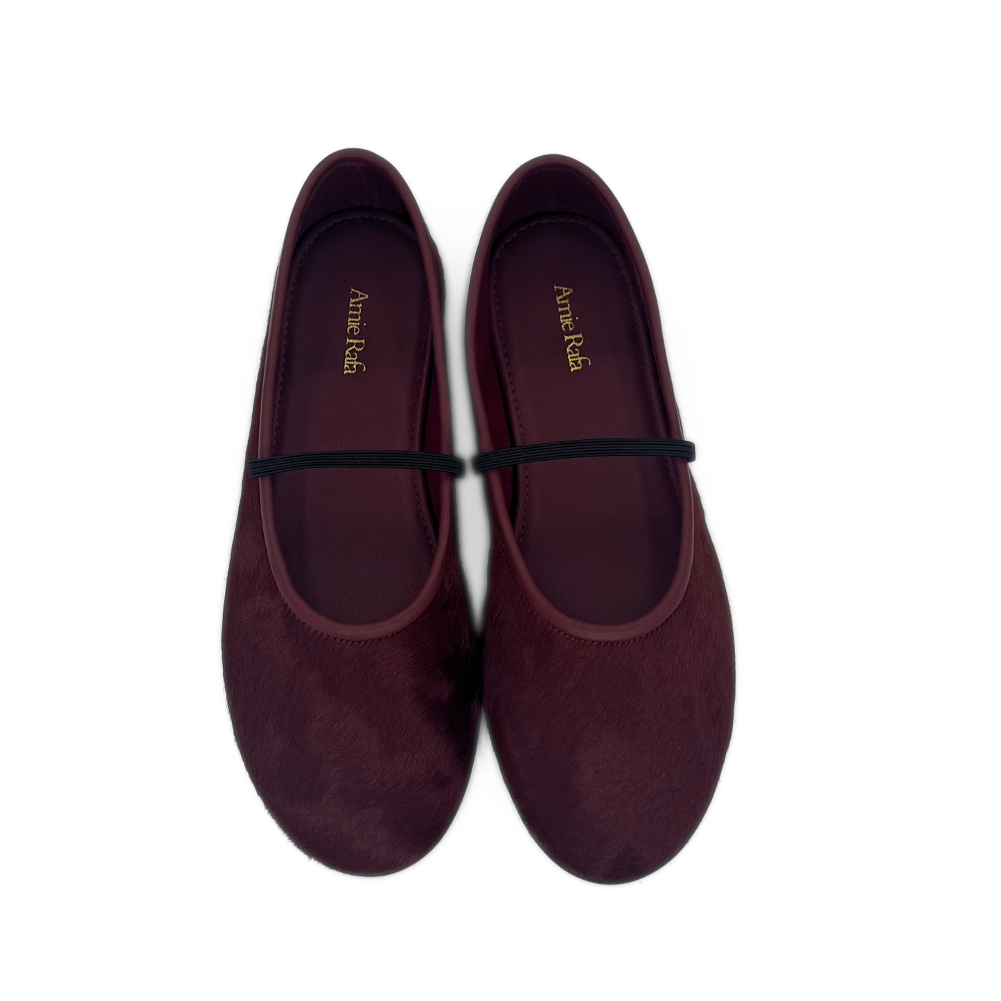 Amber Red Pony Hair Mary Janes