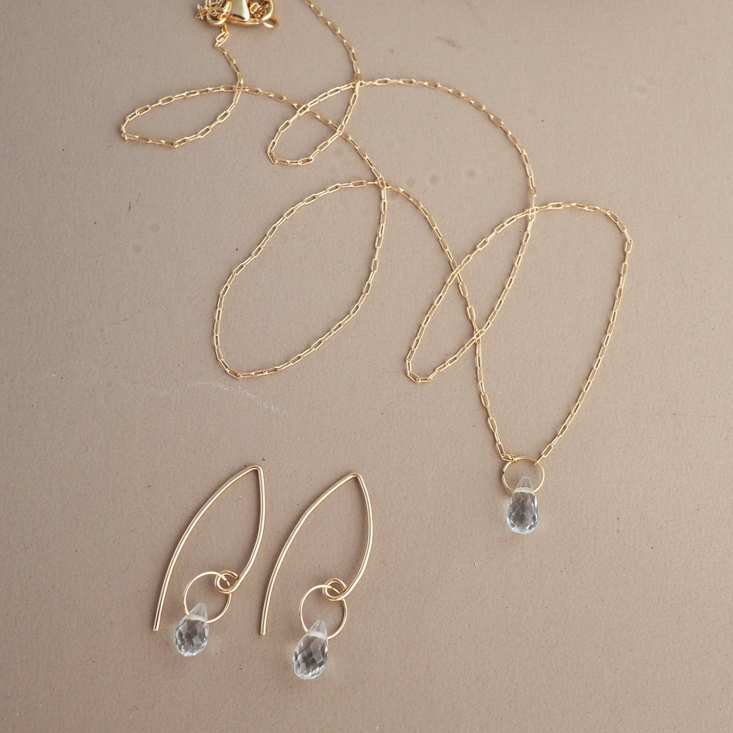 Aquamarine Droplet Earrings