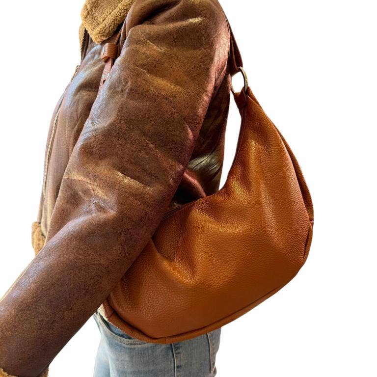 Italian Leather Crescent Design Shoulder Bag 58038