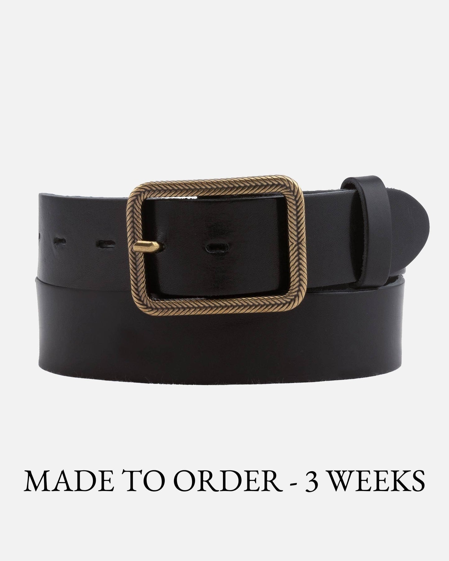 Hedy | Vintage Gold Buckle Leather Belt