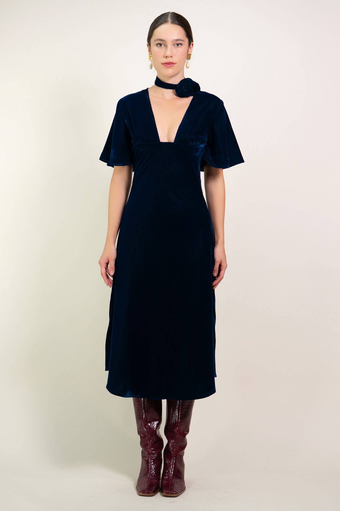 Blue Velvet Anais Dress