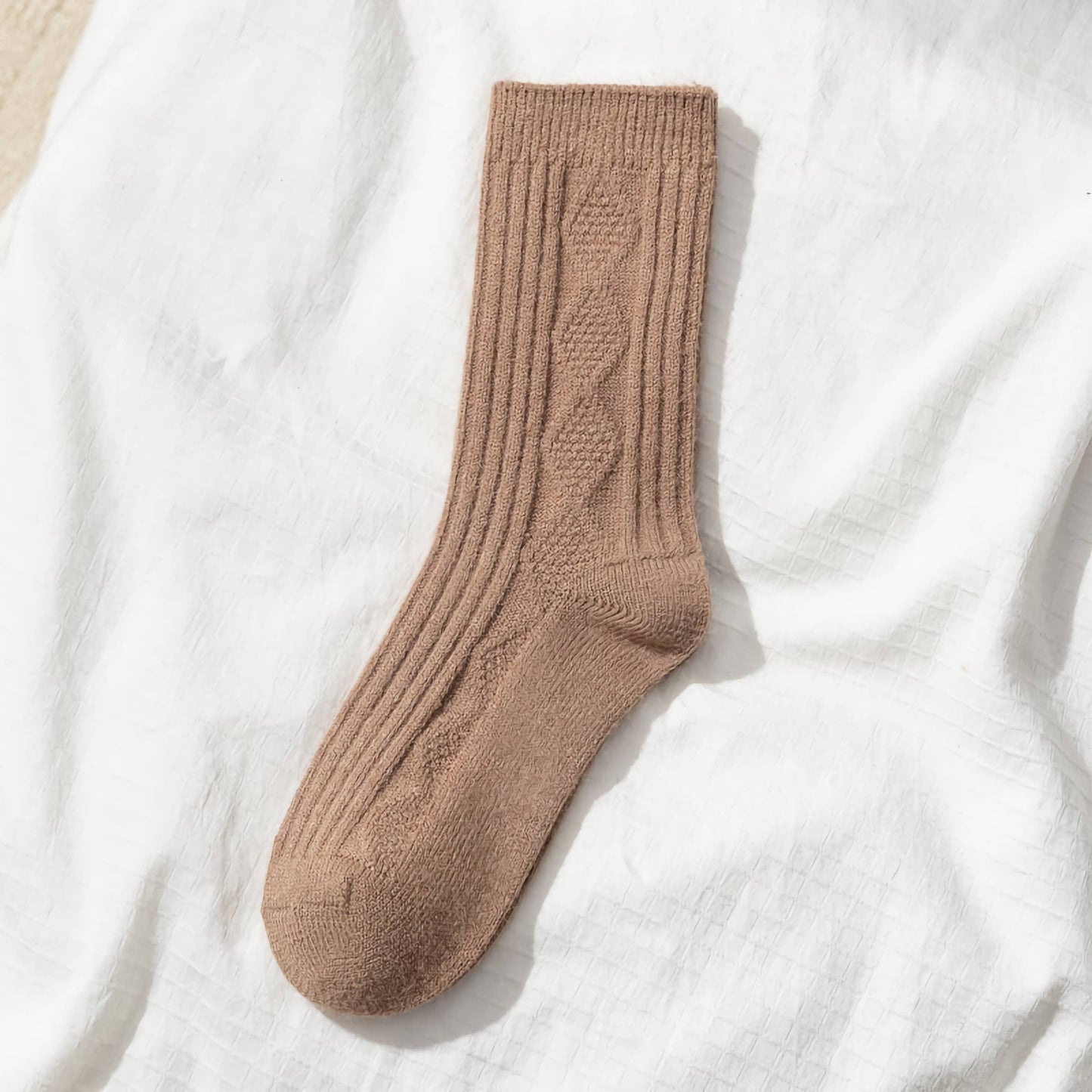 Autumn/Winter Women's Wool & Cashmere Striped Diamond Socks